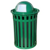 WITT Oakley Collection Outdoor Waste Receptacle with Dome Top - 50 Gallon, Green